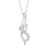 Espira 10K White Gold 1/5 cttw Round Cut Diamond Swirl Pendant Necklace (J-K, I1-I2)-0