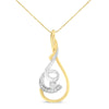 Espira 10K Two-Tone Yellow & White 1/6 Cttw Brilliant-Cut Diamond Layered Spiral 18" Pendant Necklace (H-I Color, I2-I3 Clarity)-0