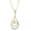 Espira 10K Two-Tone Gold Round Cut Diamond Sparkling Spiral Pendant Necklace (1/6 cttw, J-K Color, I2-I3 Clarity)-0