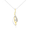10K Yellow and White Gold Round Cut Diamond Accent Cascade 18" Pendant Necklace (J-K Color, I2-I3 Clarity)-0