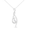 Espira 10K White Gold 1/10 cttw Diamond Swirl Pendant Necklace (I-J, I1-I2)-0