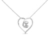 .925 Sterling Silver 1/4 Cttw Brilliant-Cut Diamond Open Heart Twisted Awareness Ribbon 18" Pendant Necklace (H-I Color, I1-I2 Clarity)-0