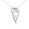10K Yellow Gold over .925 Sterling Silver 1/4 Cttw Diamond Angel Wing 18" Pendant Necklace (H-I Color, I1-I2 Clarity)-0