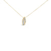 14k Yellow Gold 1 1/3 Cttw Princess and Baguette-cut Diamond Double Curved Pendant Necklace (H-I Color ,VS1-VS2 Clarity) - NO CHAIN INCLUDED-0