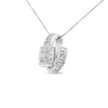 14K White Gold 2 cttw Princess and Baguette Cut Diamond Double Loop Pendant Necklace (G-H, VS1-VS2)-0