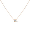 10K Gold 1/10 Carat Round Brilliant-Cut Diamond Modern Bezel-Set Solitaire 16"-18" Pendant Necklace-0