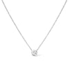 10K Gold 1/10 Carat Round Brilliant-Cut Diamond Modern Bezel-Set Solitaire 16"-18" Pendant Necklace-1