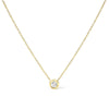 14K Gold Lab Grown Diamond Modern Bezel-Set Solitaire 16"-18" Pendant Necklace (F-G Color, VS2-SI1 Clarity)