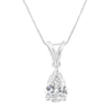 IGI certified 10K White Gold 1/2 cttw Diamond Pear Pendant Necklace (I-J, I1)-0