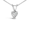 14K White Gold 3-Prong Set Heart Shaped Solitaire Lab Grown Diamond 18" Pendant Necklace (F-G Color, VS2-SI1 Clarity)-1