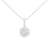 14K White Gold 2.00 Cttw Brilliant Round-Cut Diamond 7 Stone Flower Cluster 18" Pendant Necklace (H-I Color, SI2-I1 Clarity)-0