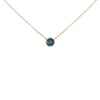 14K Rose Gold 2.0 Cttw Bezel Set Blue Diamond Solitaire Pendant Necklace  - 18" Inches-0