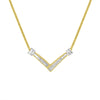14K Yellow and White Gold 1/4 Cttw Princess Cut Diamond Channel-Set “V” Shape 18" Pendant Necklace (H-I Color, SI2-I1 Clarity)-0