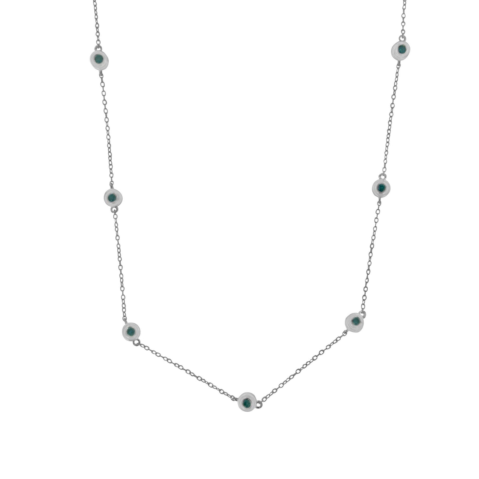 Sterling Silver Treated Diamond By Yard Necklace (3/4 cttw, Blue Color, I2-I3 Clarity)-0