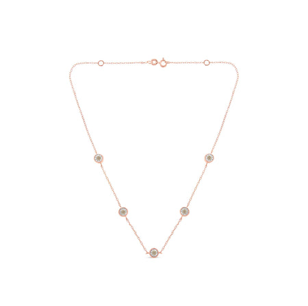 Sterling Silver Diamond Station Necklace (1/2 cttw, K-L Color, I2-I3 Clarity)-1