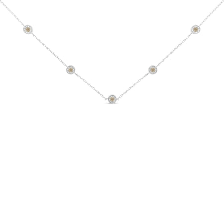 Sterling Silver Diamond Station Necklace (1/2 cttw, I-J Color, I1-I2 Clarity)-0