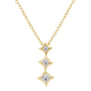 10K Gold 1/5 Cttw Princess Cut Diamond 3 Stone Drop 18" Pendant Necklace (H-I Color, SI2-I1 Clarity)-1