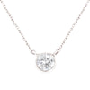 .925 Sterling Silver 1/2 Cttw Diamond Bezel 18" Pendant Necklace (I-J Color, I2-I3 Clarity)