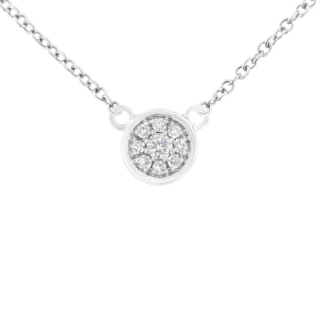 10K White Gold 1/4 Cttw Diamond Flower Pendant Necklace (I-J Color, I2-I3 Clarity) - Adjustable 16-18" chain-0
