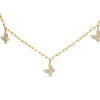 14KT Yellow Gold 1/2 Cttw Diamond Butterfly Station Paperclip Station Necklace (I-J Color, I1-I2 Clarity) - Adjustable 15"-17" Inches-0