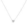 14K White Gold 1/4 Cttw Diamond Composite Heart Pendant Necklace - 18" Inches-0