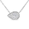 14K White Gold 1/4 Cttw Round Diamond Composite Teardrop Shape 18" Pendant Necklace - (G-H Color, SI2-I1 Clarity)-0