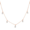 14K Rose Gold 1 3/8 Cttw Oval Lab Grown Diamond Dangle Station Necklace - 17" Inches-0