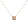 14K Yellow Gold 1/4 Cttw Diamond Matte Finished Pyramid Pendant Necklace (G-H Color, SI1-SI2 Clarity) - 18 Inches-0