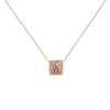 14K Rose Gold 1/4 Cttw Brown Diamond Matte Finished Pyramid Pendant Necklace (Brown Color, SI1-SI2 Clarity) - 18" Inches-0