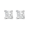14K White Gold Princess Cut Lab-Grown Diamond Solitaire Stud Earrings (F-G Color, VS2-SI1 Clarity)-1