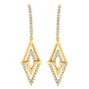 14K Yellow Gold 3/8 Cttw Double Triangle Drop and Dangle Diamond Earrings (G-H Color, SI1-SI2 Clarity)-0