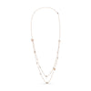 18K Rose Gold 1/2 Cttw Diamond and Freshwater Pearl Double Strand Station Necklace  (G-H Color, SI1-SI2 Clarity) - Adjustable up to 16" to 20"-0