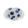 18K White Gold Blue Sapphire and 5/8 Cttw Diamond Cluster Heart Shaped  Ring (F-G Color, VS1-VS2 Clarity)-0
