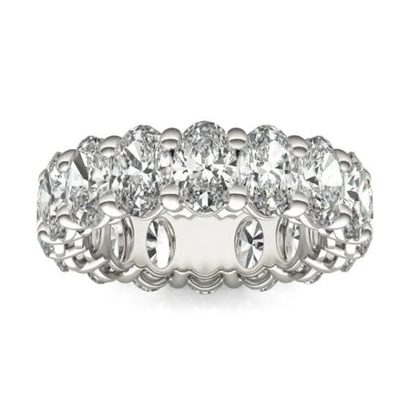 5 5/8 CTW Oval Lab Grown Diamond Couture Classic Eternity Ring 14K White Gold (G-VS)-0