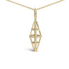 14K Yellow Gold 1.0 Cttw Diamond Studded Geometric Double Pyramid 18" Pendant Necklace (G-H Color, SI1-SI2 Clarity)-1