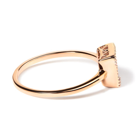 10K Rose Gold 1/3 Cttw Invisible Set Princess Cut Diamond Composite Square Shape Ring (H-I color, I1-I2 clarity)-1