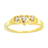 10KT Yellow Gold 1/20 cttw Diamond Triple Heart Diamond Ring (K-L, I1-I2)-1