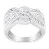 10K White Gold Diamond Bypass Ring (1 Cttw, H-I Color, I1-I2 Clarity)-1