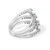 18K White Gold 1 3/4 Cttw Diamond Multi Crossover and Split Shank Cocktail Ring-1