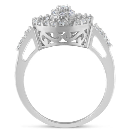 10KT White Gold Diamond Cocktail Ring (1 cttw, H-I Color, SI2-I1 Clarity)-1