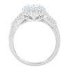 10K White Gold Diamond Cluster Ring (1 cttw, H-I Color, I1-I2 Clarity)-1