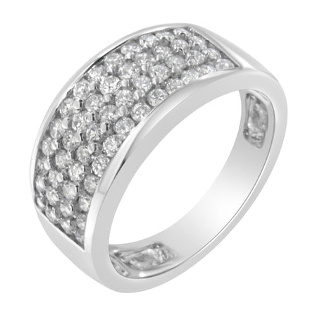 14K White Gold Round Cut Diamond Ring (1.0 Cttw, H-I Color, SI2-I1 Clarity)-1