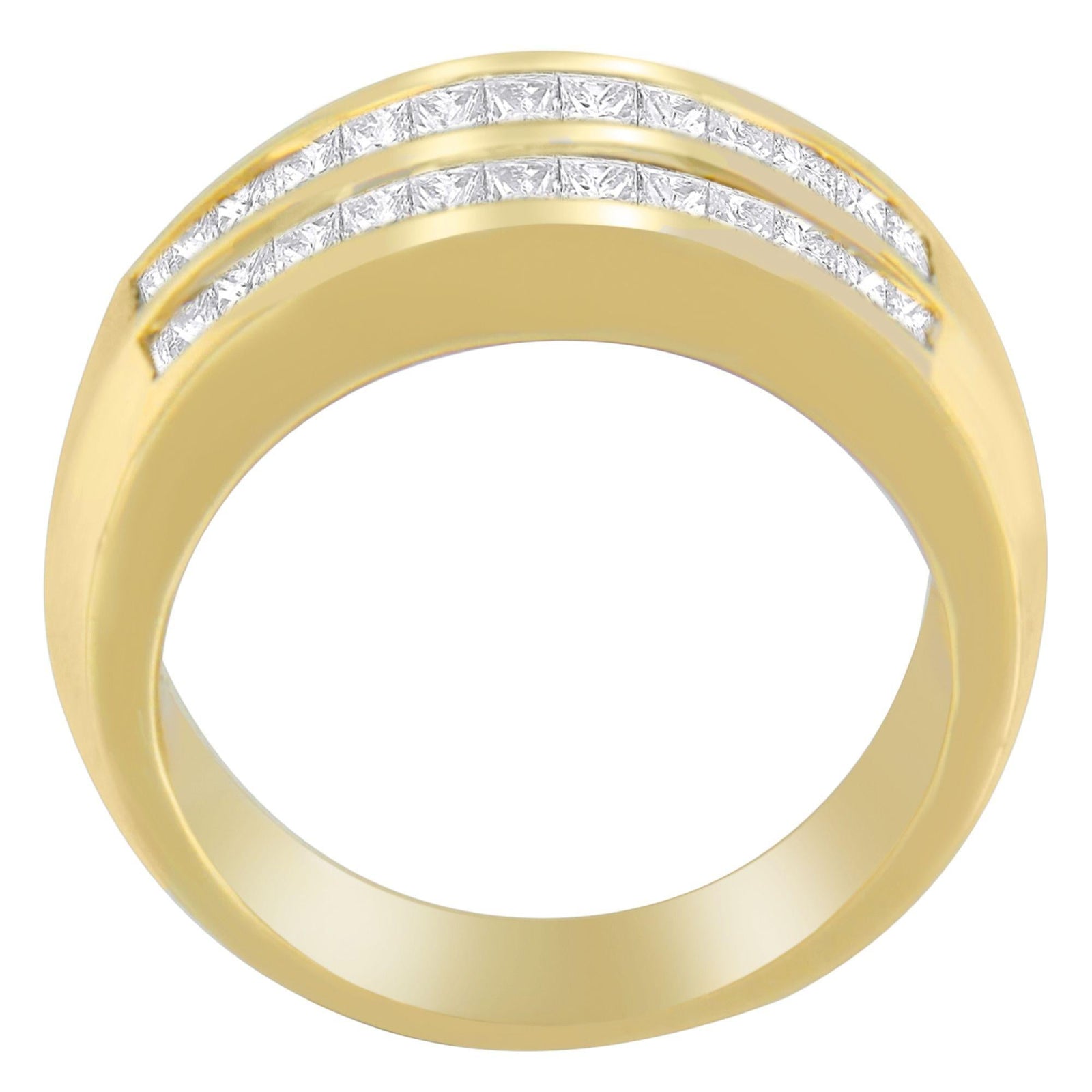 14K Yellow Gold 1ct. TDW Princess and Baguette-Cut Diamond Ring(H-I, SI1-SI2)-1