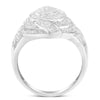 .925 Sterling Silver & 1-1/8 Cttw Diamond Marquise Shaped Cluster Triple Halo Knot Cocktail Fashion Ring (I-J Color, I2-I3 Clarity)-1