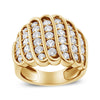 14K Yellow Gold Plated .925 Sterling Silver 2.00 Cttw Diamond Multi Row Band Ring (J-K Color, I1-I2 Clarity)-1