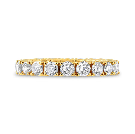 14K Yellow Gold 2.00 Cttw Shared Prong Set Round Cut Diamond Eternity Band (J-K Color, VS1-VS2 Clarity)-1