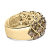 10K Yellow Gold Plated .925 Sterling Silver 3.0 Cttw Champagne Diamond Multi Lattice Band Ring-1