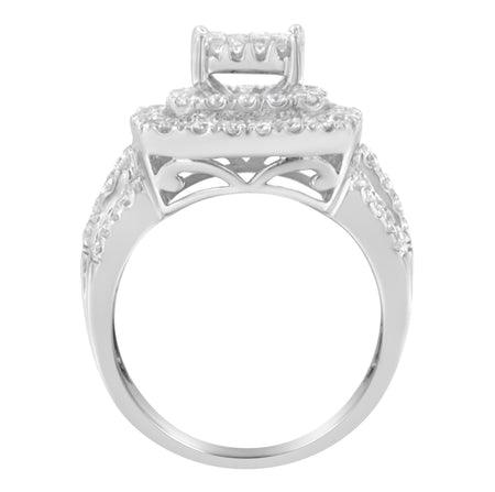 14KT White Gold Diamond Cocktail Ring (1 1/2 cttw, H-I Color, SI2-I1 Clarity)-1