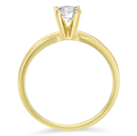 GIA Certified 14k Gold 1/2 Cttw Diamond Solitaire Engagement Ring (H Color, SI1 Clarity)-1