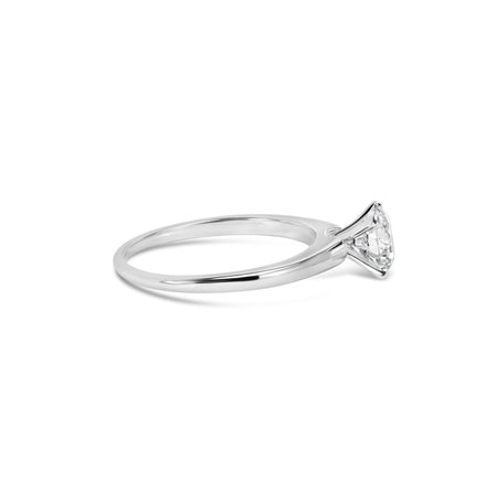 14K White Gold 1.0 Cttw Round Lab Grown Diamond 4 Prong Solitaire Engagement Ring (F-G Color, VS2-SI1 Clarity)-1